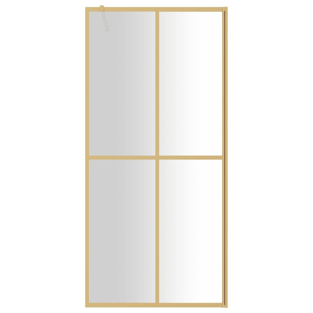 Inloopdouchewand transparant 90x195 cm ESG-glas goudkleurig