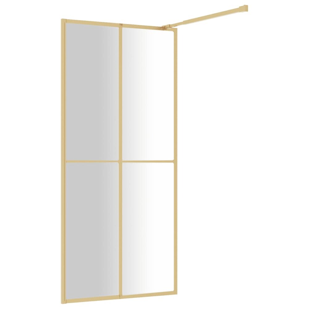 Inloopdouchewand transparant 90x195 cm ESG-glas goudkleurig