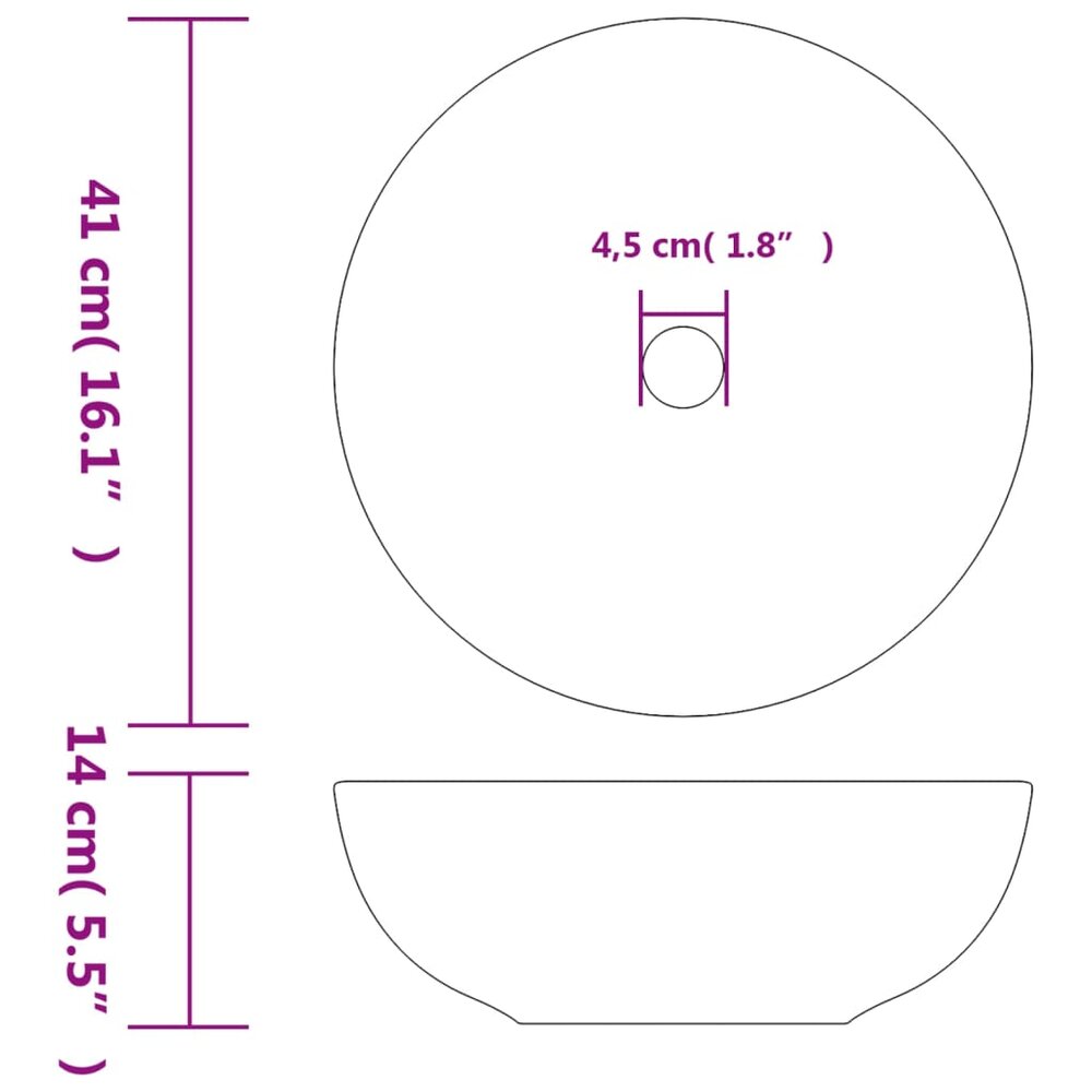 Opzetwasbak rond &Phi;41x14 cm keramiek meerkleurig