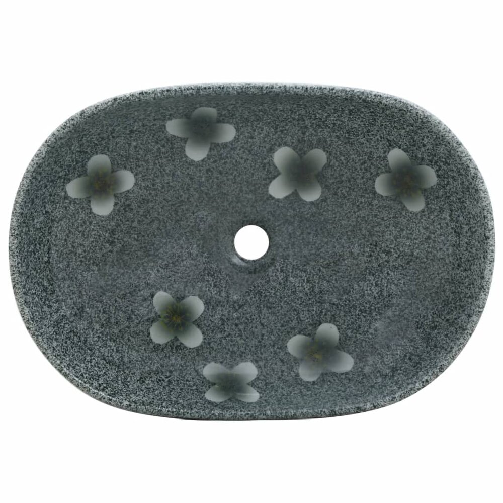 Opzetwasbak ovaal 59x40x14 cm keramiek blauw
