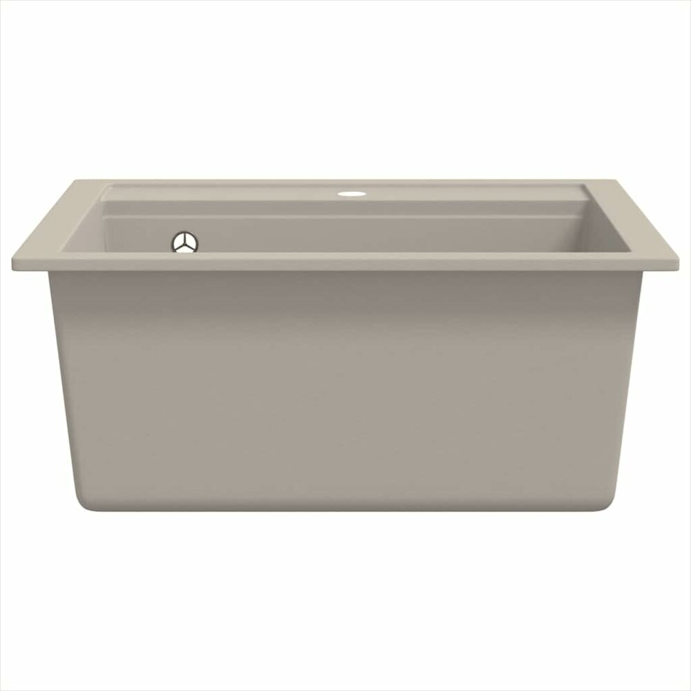 Gootsteen enkele bak graniet beige