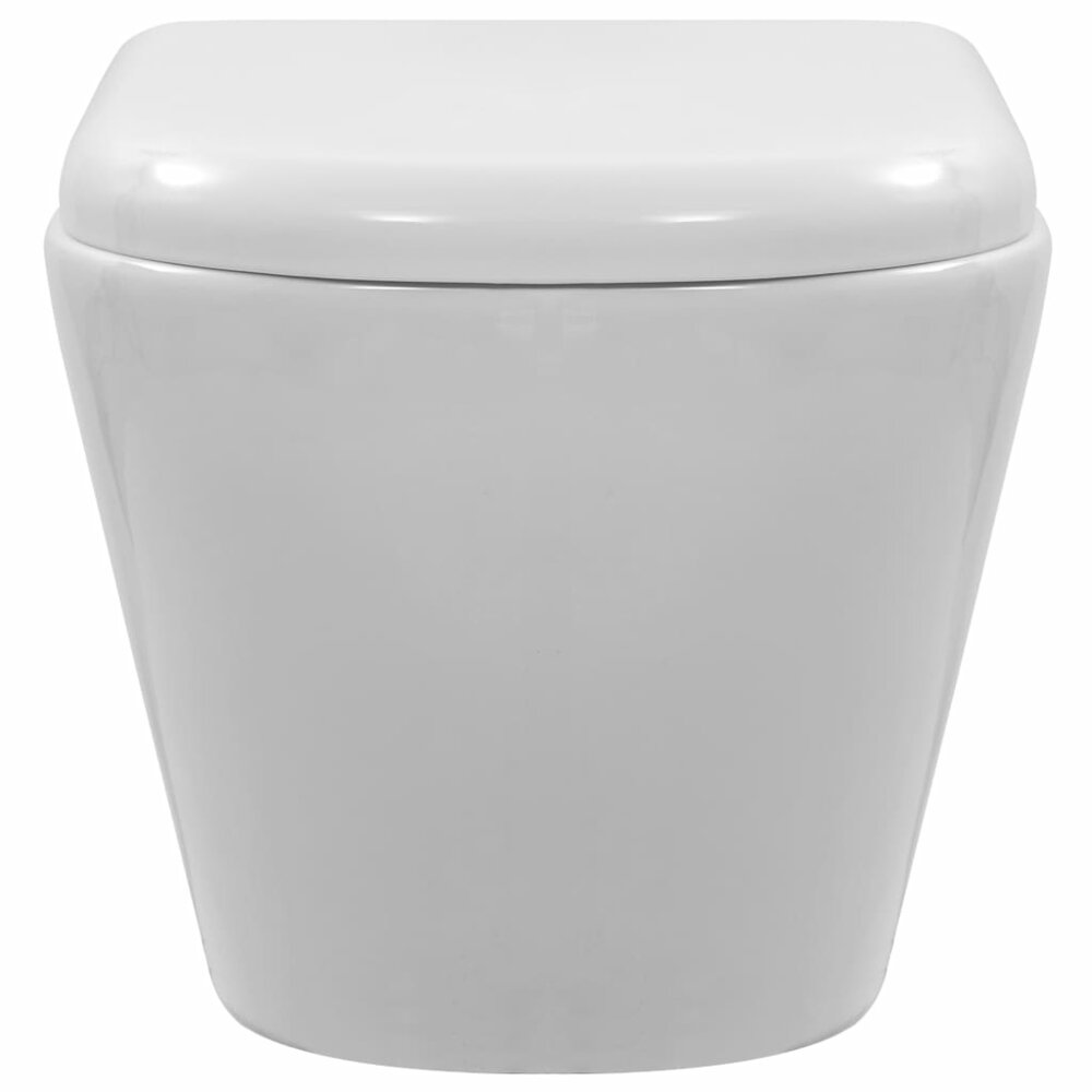 Hangend toilet randloos keramiek wit
