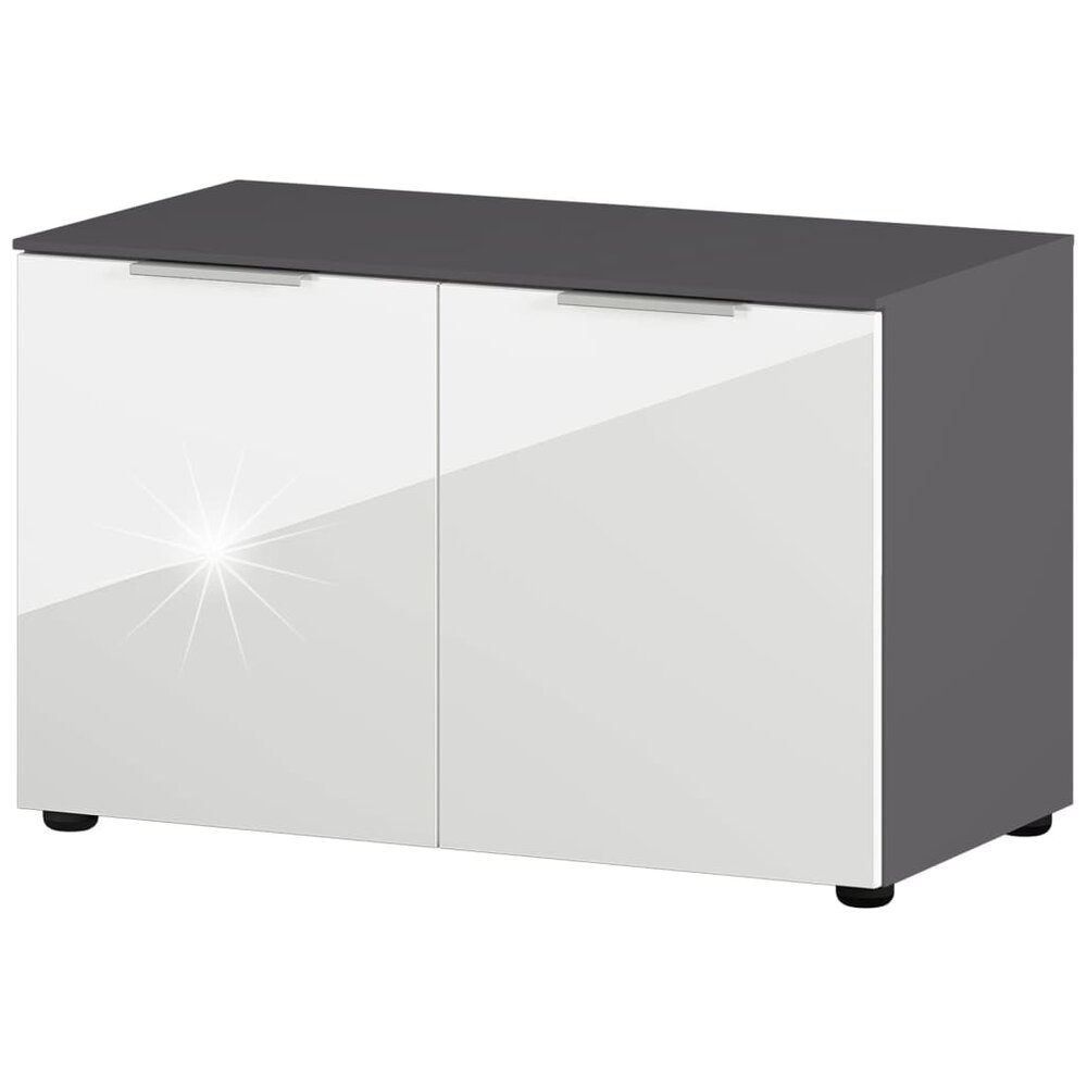 Schoenenbank GW-Rimini 75x40x48 cm grafietkleurig en wit