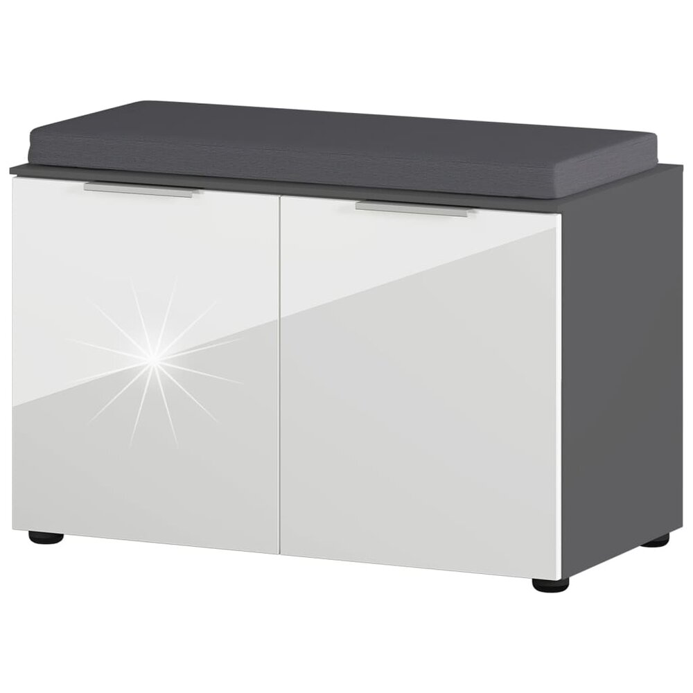 Schoenenbank GW-Rimini 75x40x48 cm grafietkleurig en wit