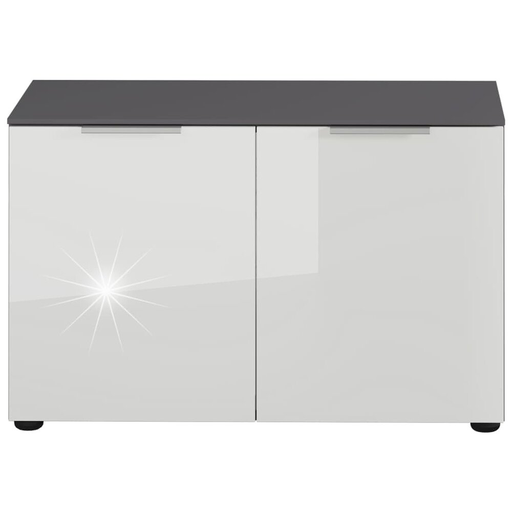 Schoenenbank GW-Rimini 75x40x48 cm grafietkleurig en wit