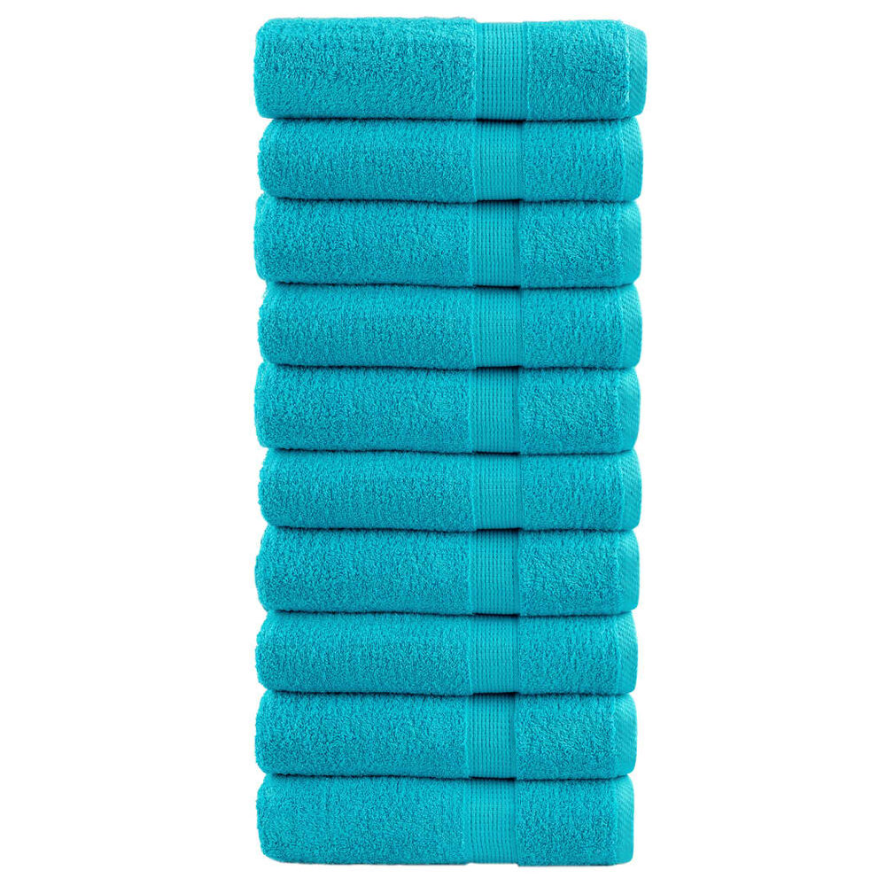 Handdoeken SOLUND 10 st 600 g/m&sup2; 50x100 cm turquoise