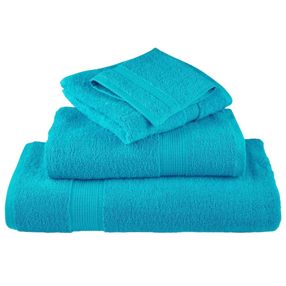 Handdoeken SOLUND 10 st 600 g/m&sup2; 50x100 cm turquoise