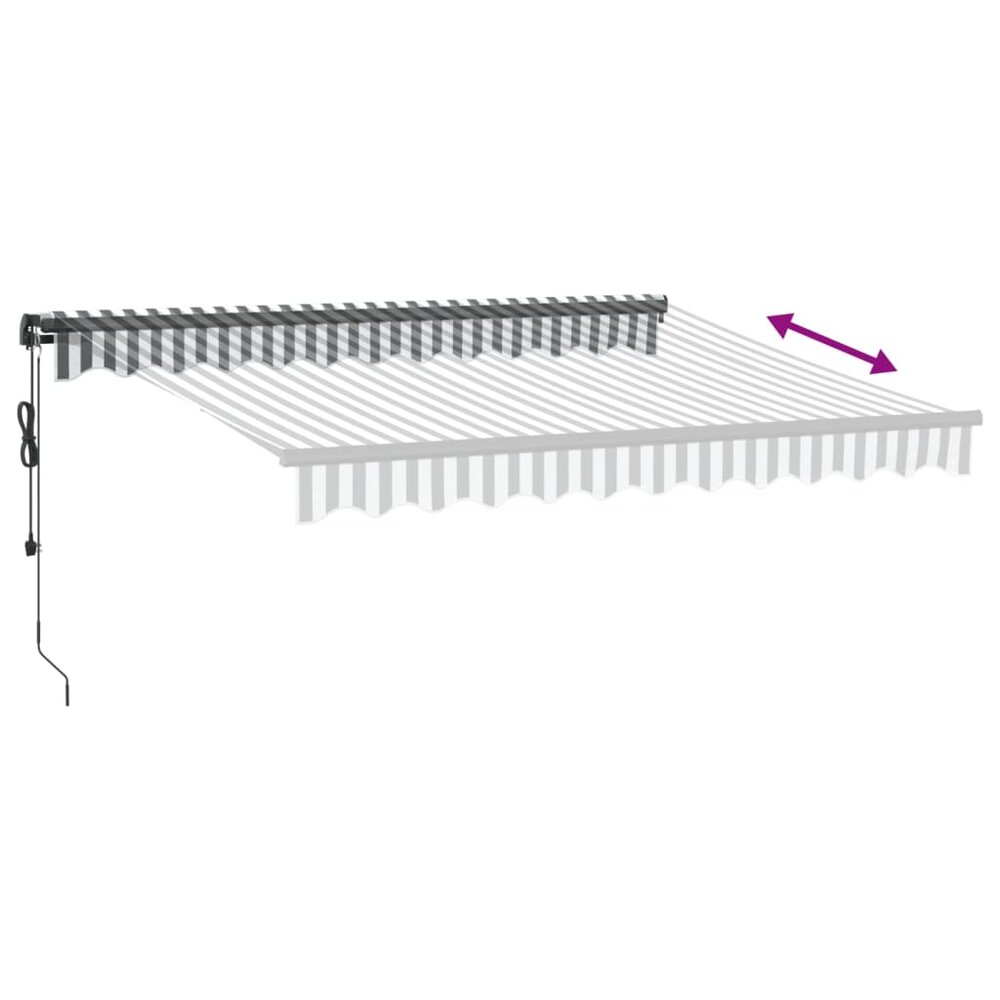Luifel automatisch uittrekbaar 300x250 cm antraciet en wit