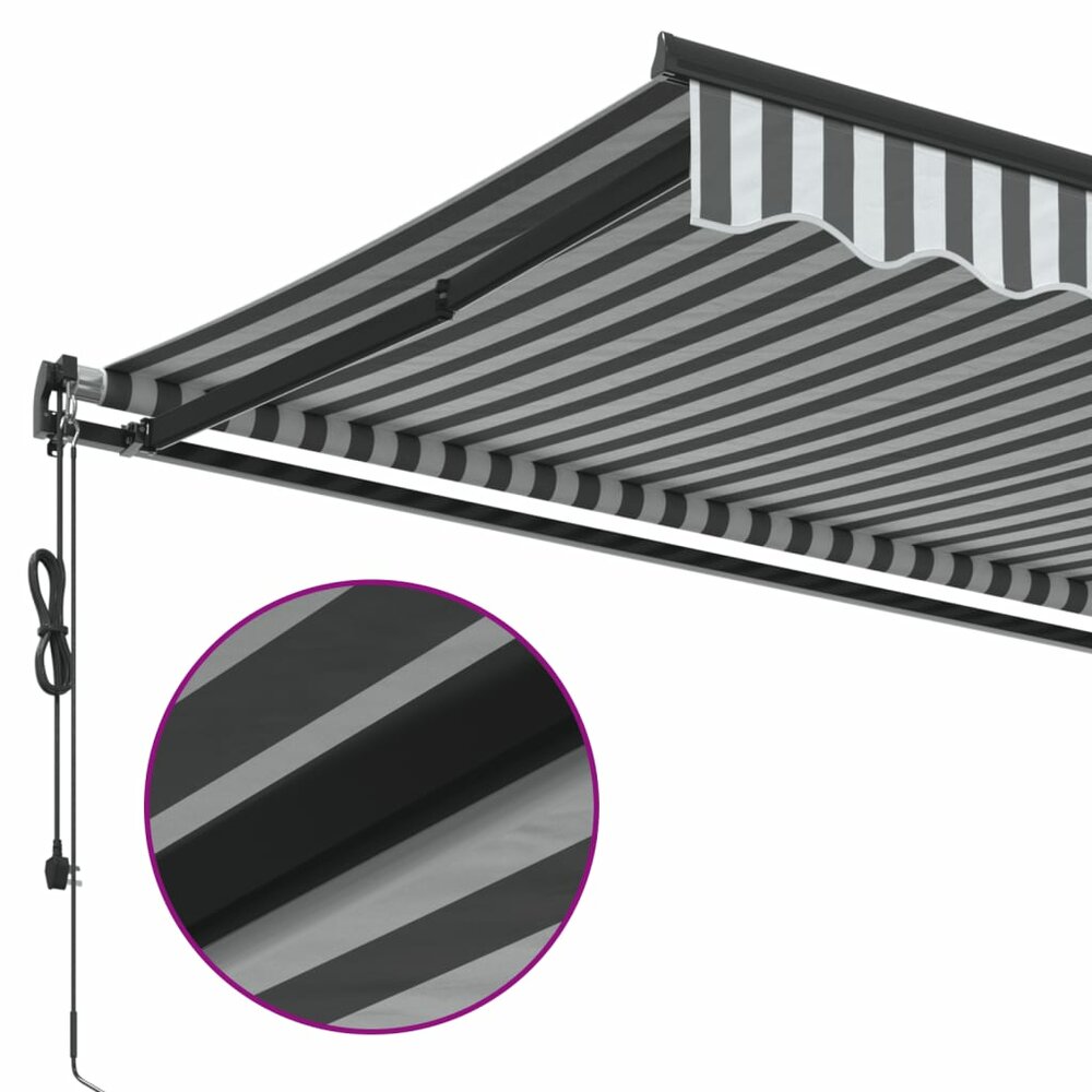 Luifel automatisch uittrekbaar 300x250 cm antraciet en wit