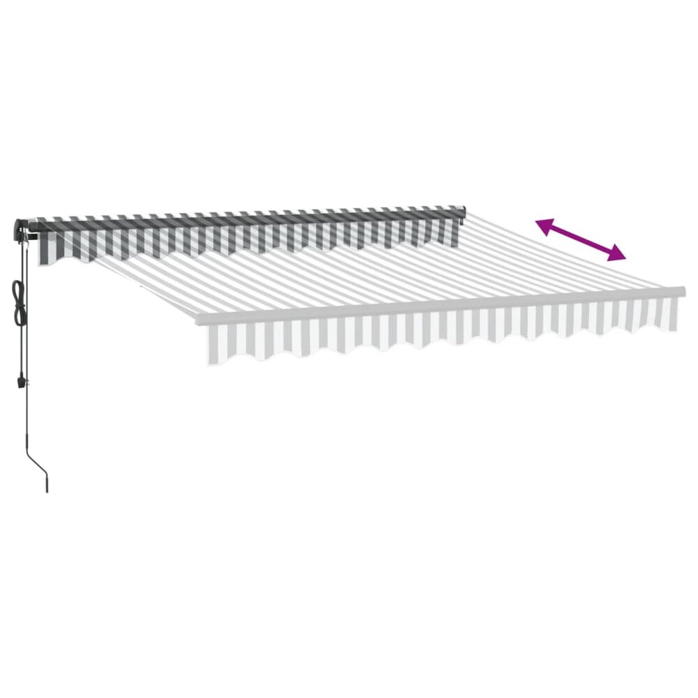 Luifel automatisch uittrekbaar LED 300x250 cm antraciet en wit