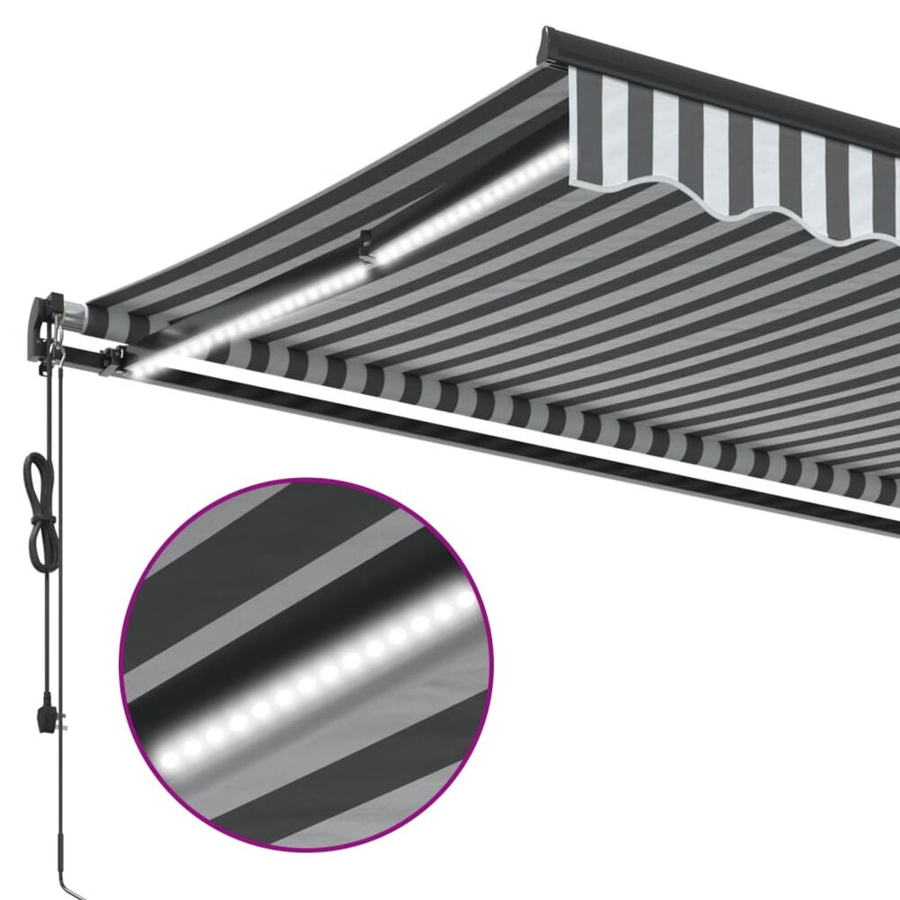 Luifel automatisch uittrekbaar LED 300x250 cm antraciet en wit
