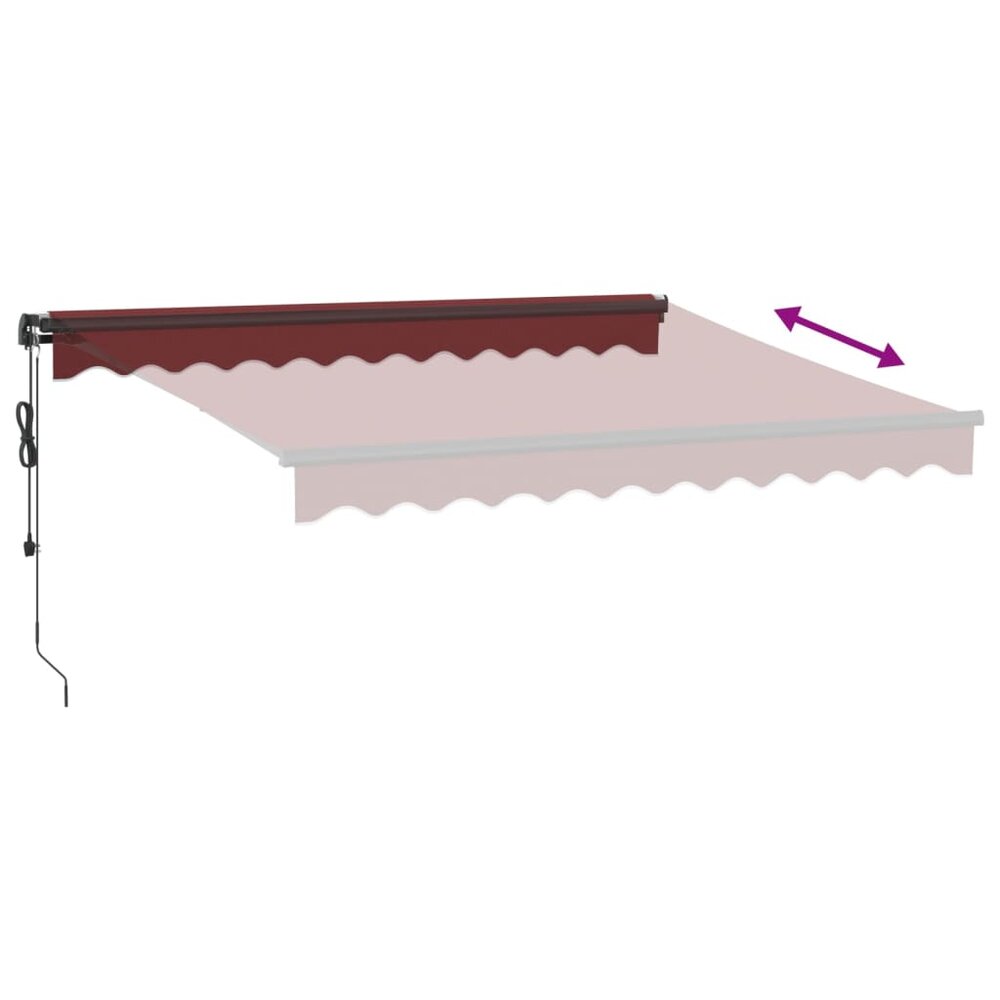 Luifel automatisch uittrekbaar 300x250 cm bordeauxrood