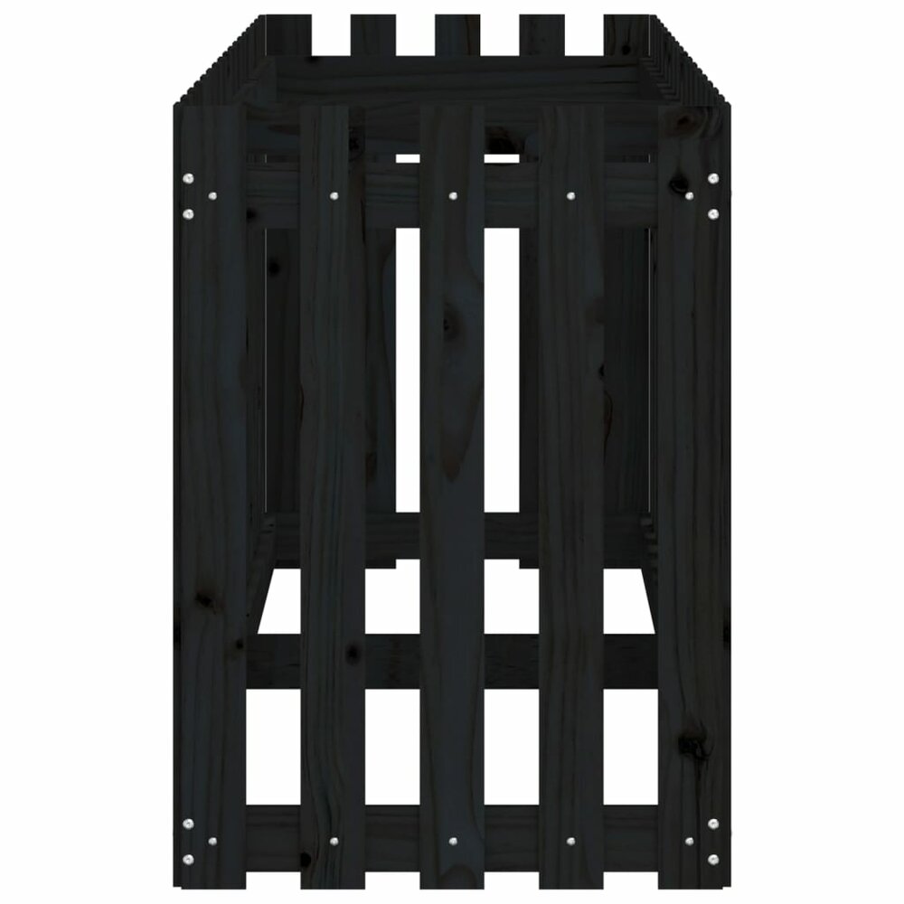 Plantenbak verhoogd hekontwerp 200x50x70 cm grenenhout zwart