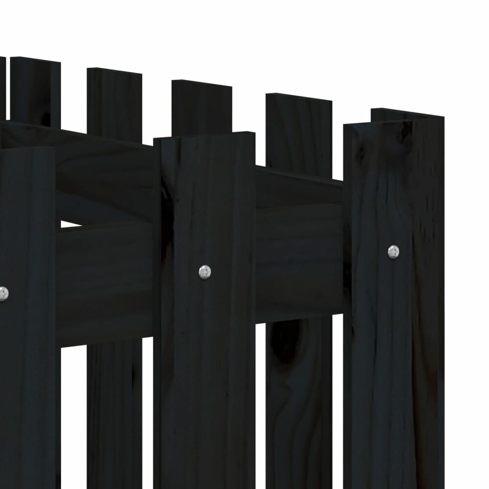 Plantenbak verhoogd hekontwerp 200x50x50 cm grenenhout zwart