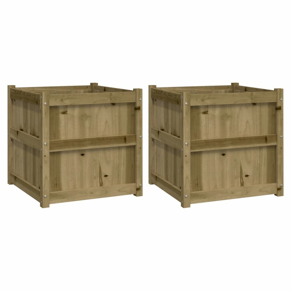 Plantenbakken 2 st cm ge&iuml;mpregneerd hout