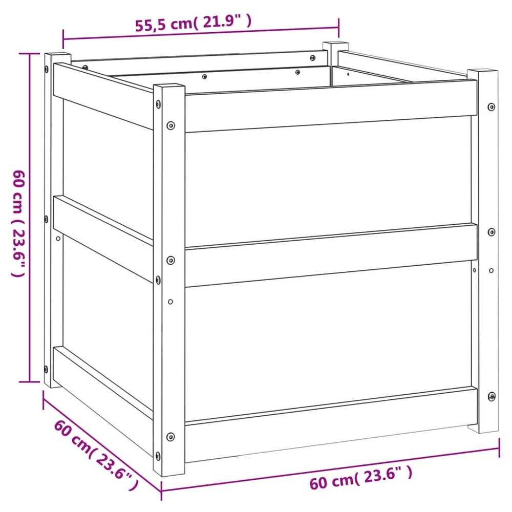 Plantenbakken 2 st cm ge&iuml;mpregneerd hout