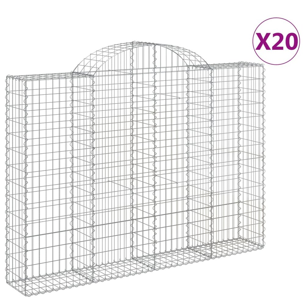 Schanskorven 20 st gewelfd 200x30x140/160 cm ijzer
