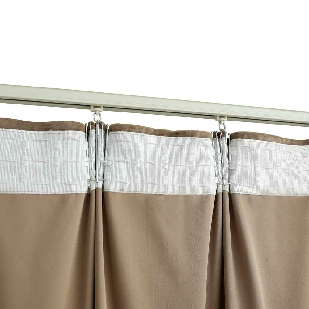 Gordijn verduisterend met haken 290x245 cm fluweel beige