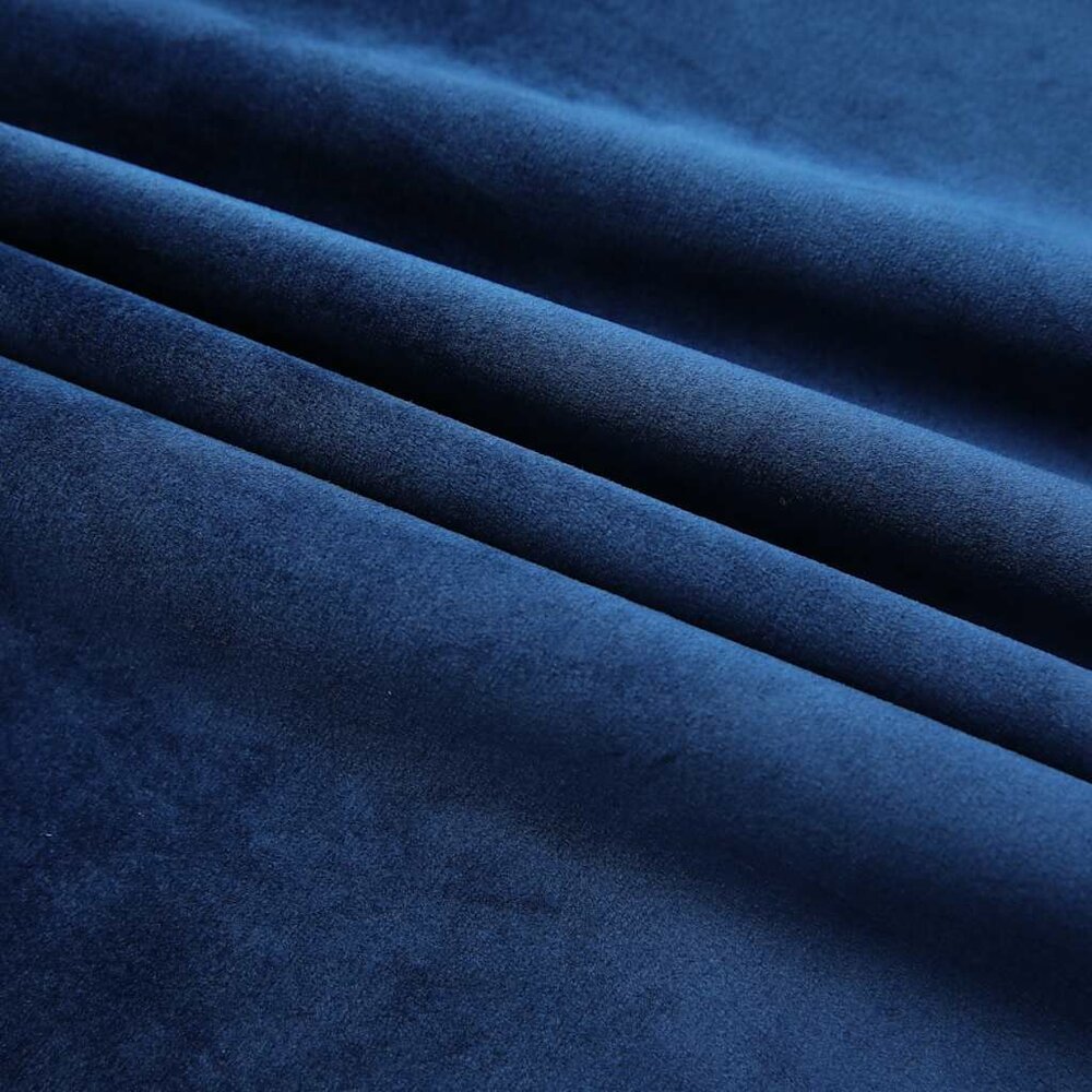 Gordijnen verduisterend 2 st met haken 140x175 cm fluweel blauw