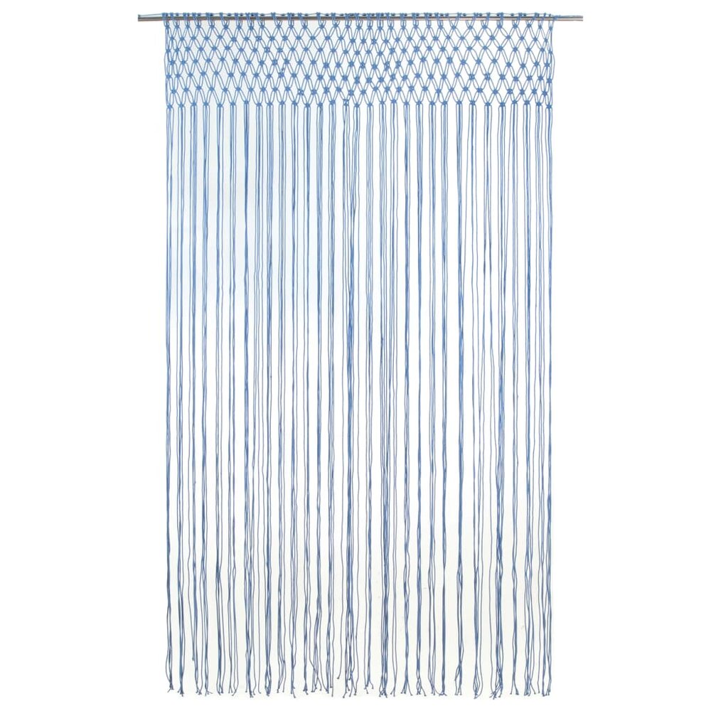 Gordijn macram&eacute; 140x240 cm katoen blauw