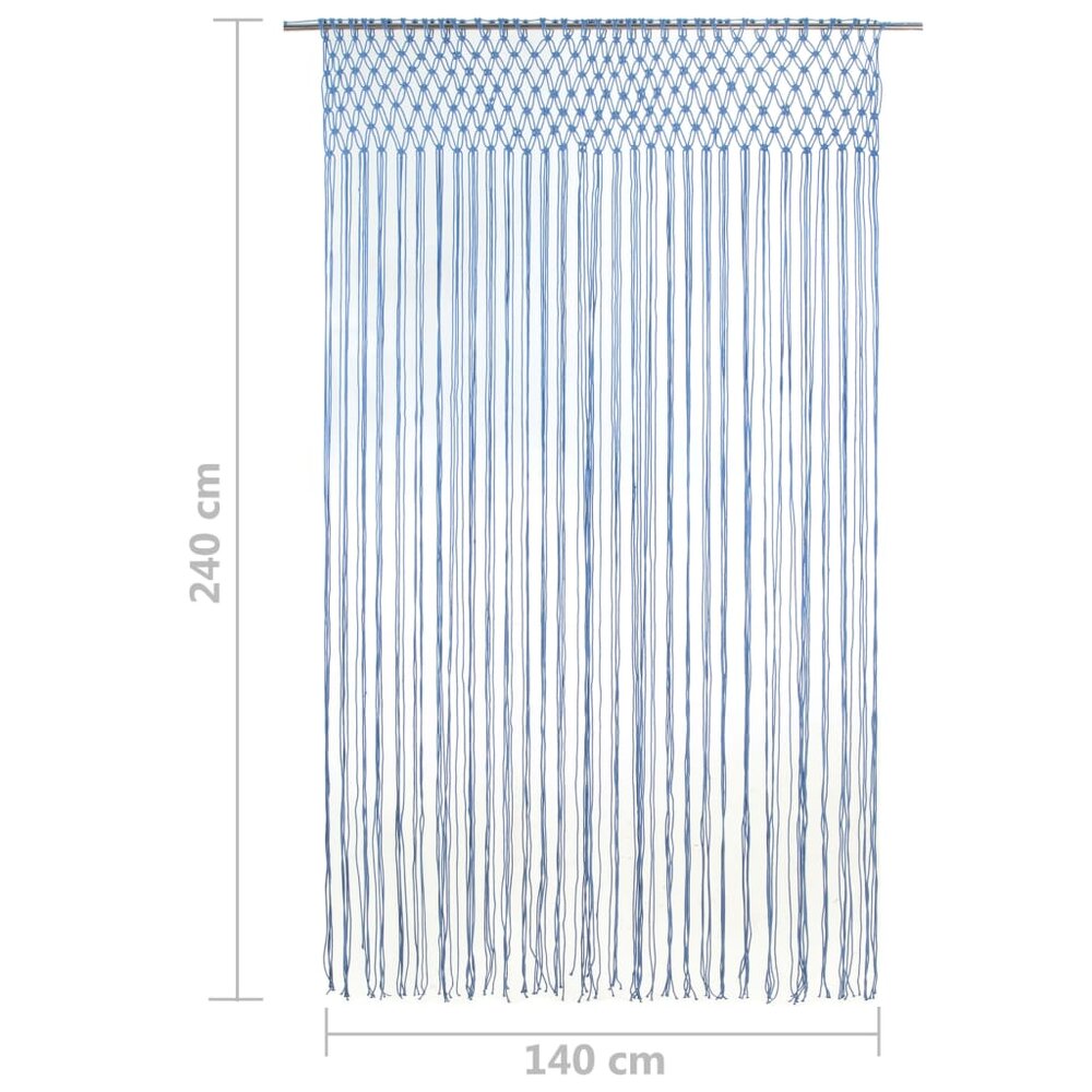 Gordijn macram&eacute; 140x240 cm katoen blauw