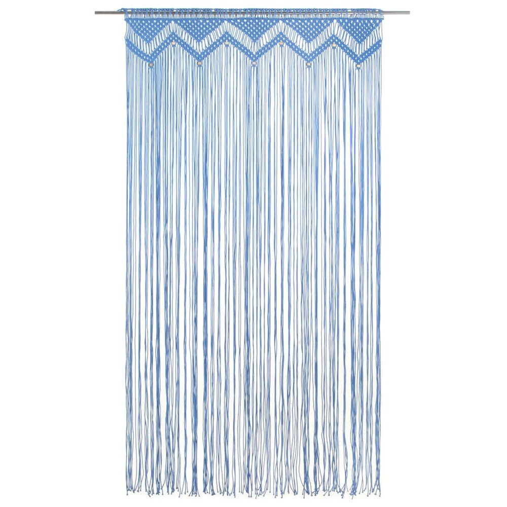 Gordijn macram&eacute; 140x240 cm katoen blauw