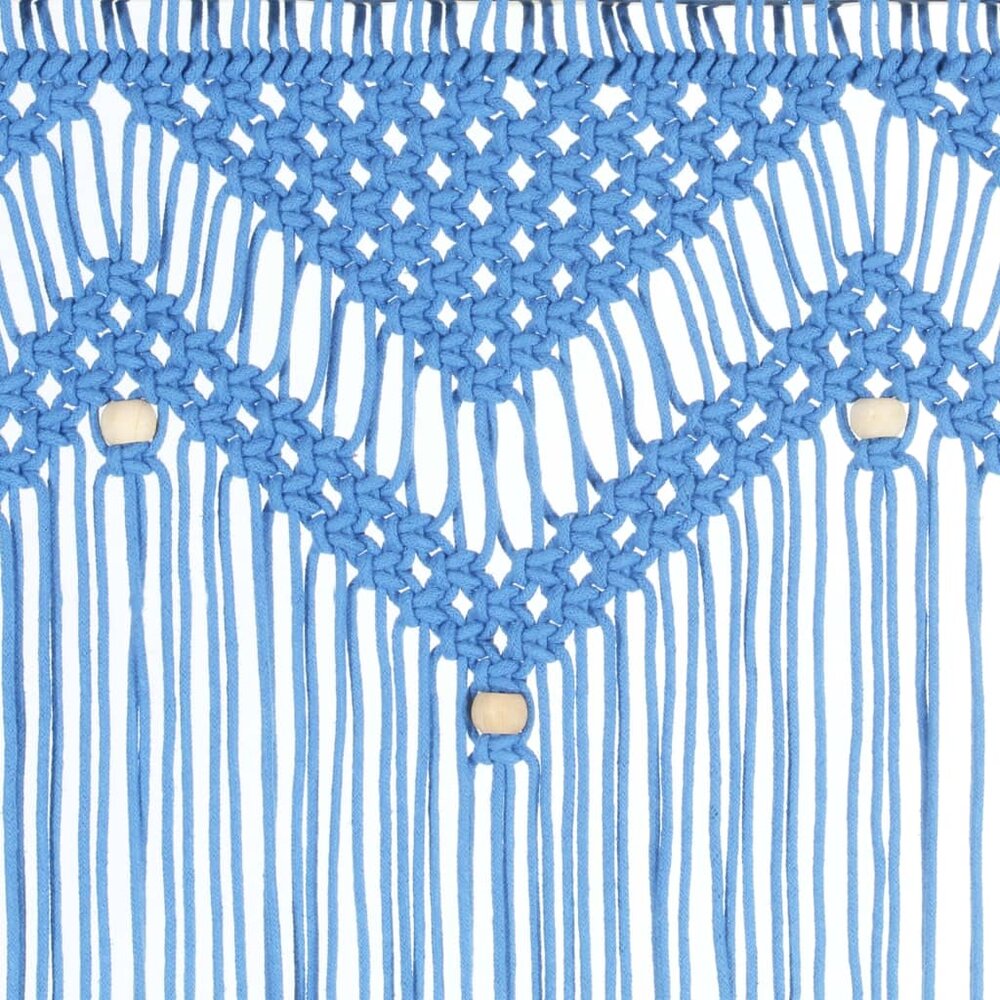 Gordijn macram&eacute; 140x240 cm katoen blauw