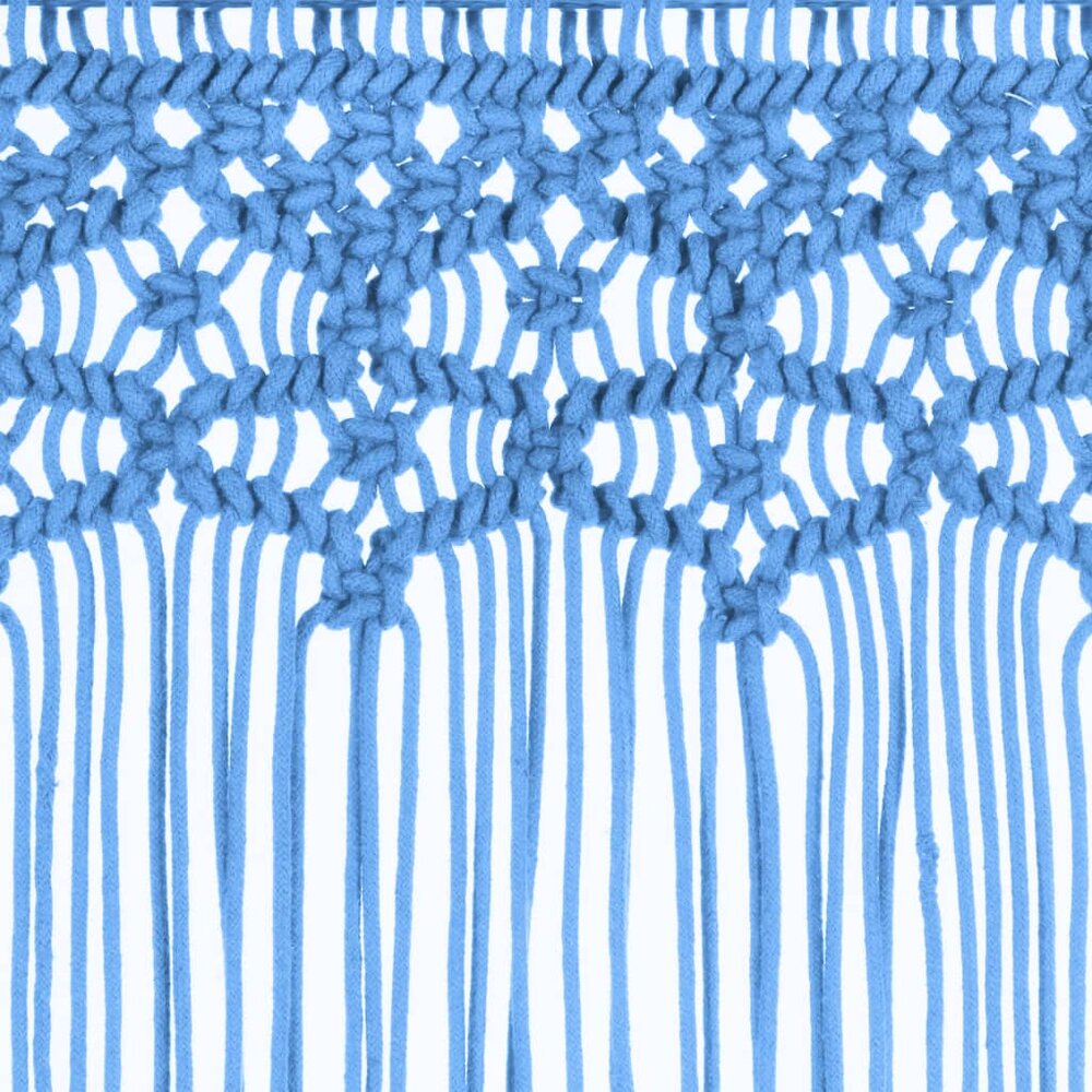 Gordijn macram&eacute; 140x240 cm katoen blauw