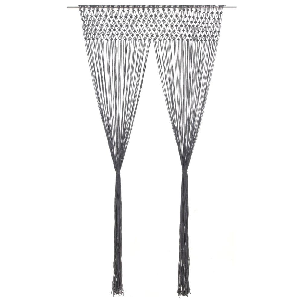 Gordijn macram&eacute; 140x240 cm katoen antraciet