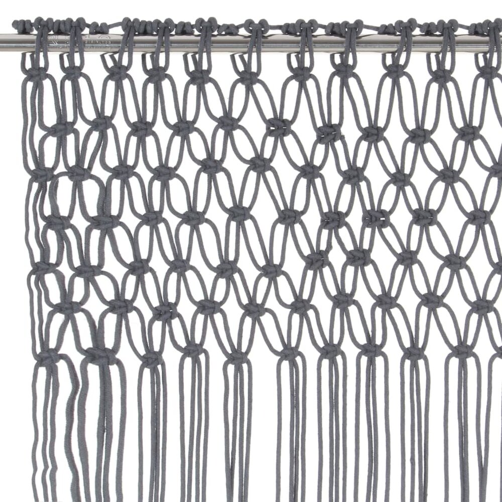 Gordijn macram&eacute; 140x240 cm katoen antraciet