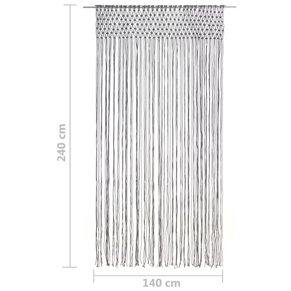 Gordijn macram&eacute; 140x240 cm katoen antraciet