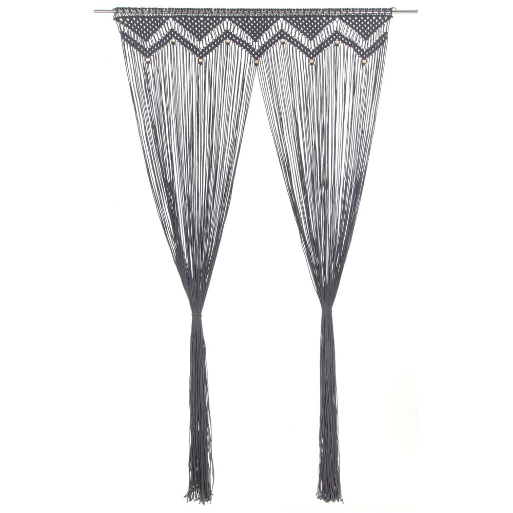 Gordijn macram&eacute; 140x240 cm katoen antraciet