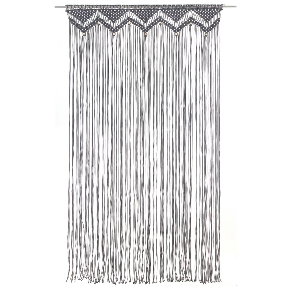 Gordijn macram&eacute; 140x240 cm katoen antraciet