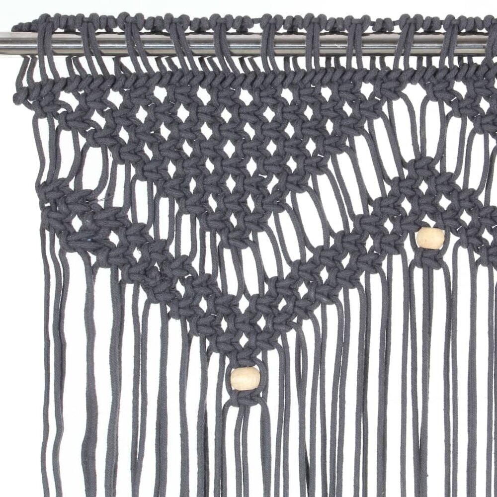Gordijn macram&eacute; 140x240 cm katoen antraciet
