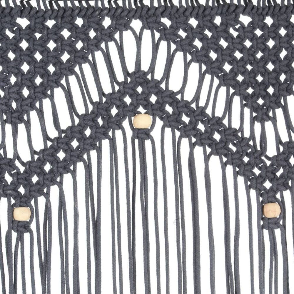 Gordijn macram&eacute; 140x240 cm katoen antraciet