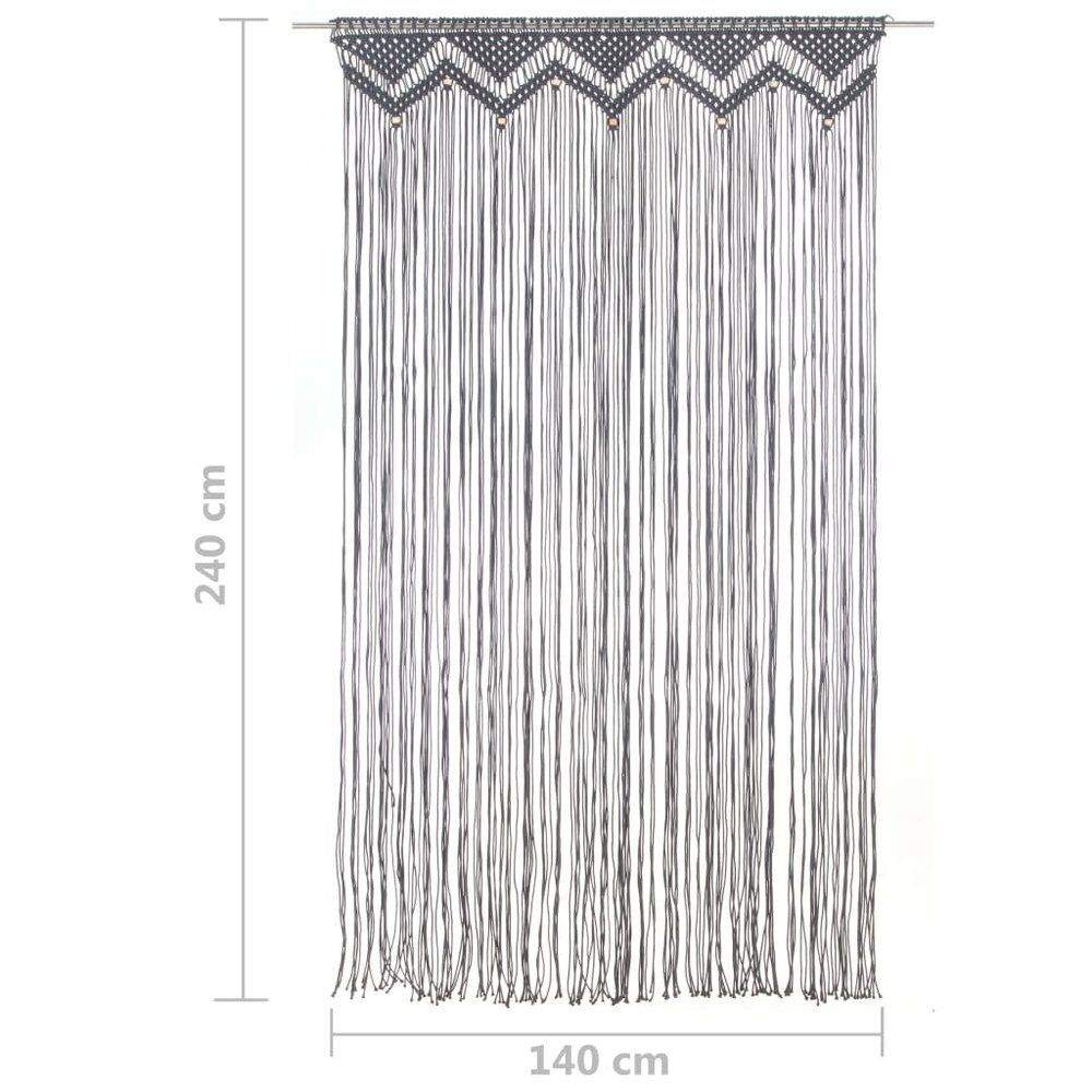 Gordijn macram&eacute; 140x240 cm katoen antraciet