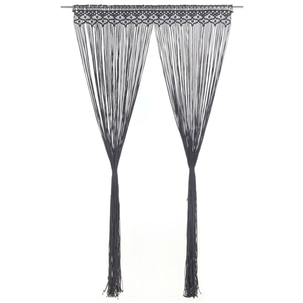 Gordijn macram&eacute; 140x240 cm katoen antraciet