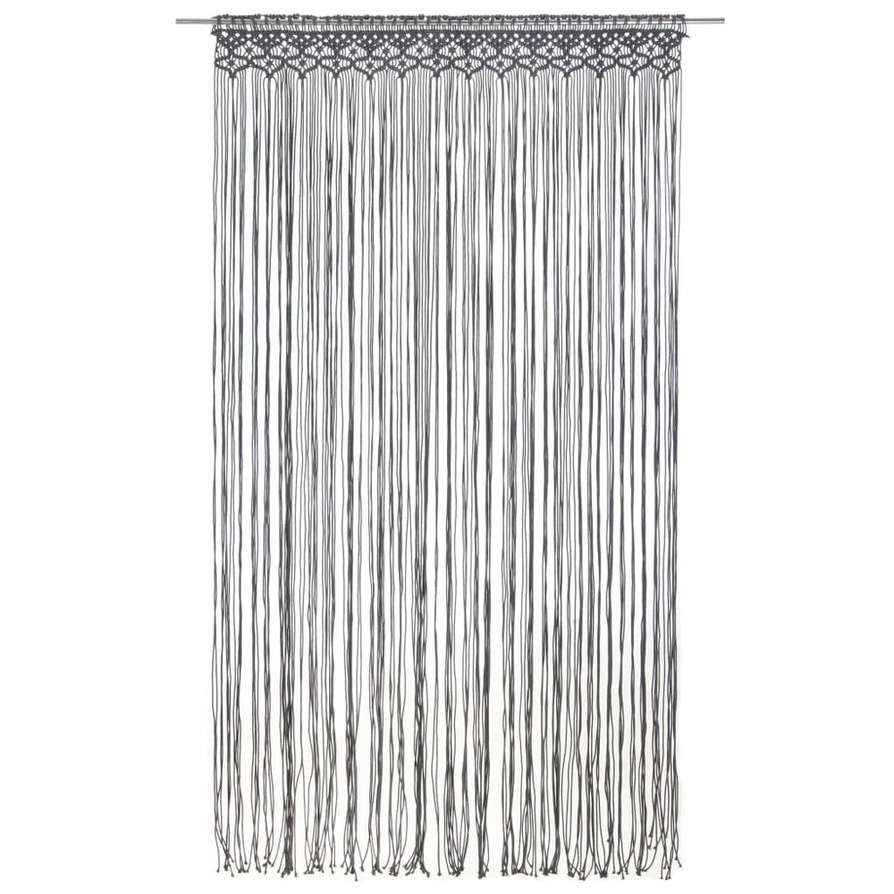 Gordijn macram&eacute; 140x240 cm katoen antraciet