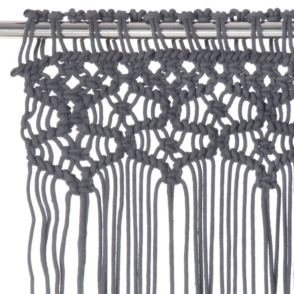 Gordijn macram&eacute; 140x240 cm katoen antraciet