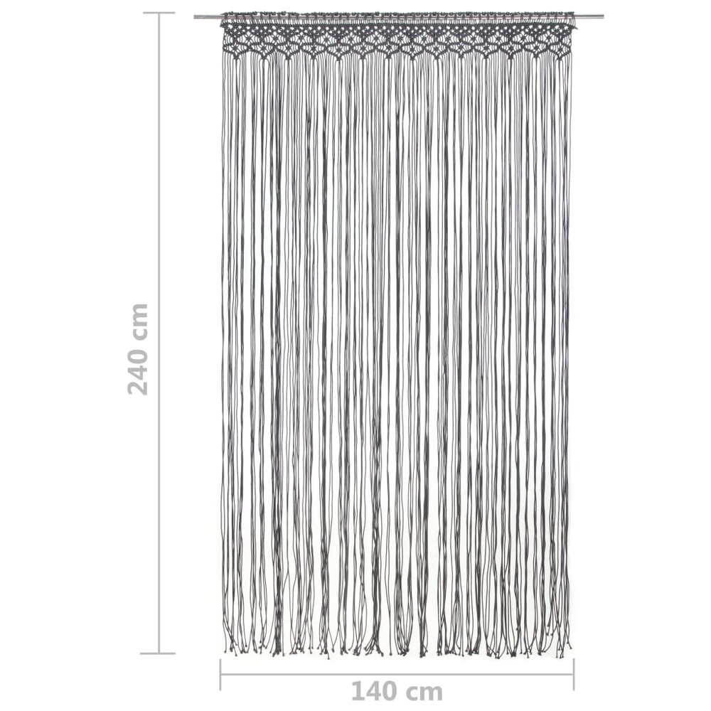 Gordijn macram&eacute; 140x240 cm katoen antraciet