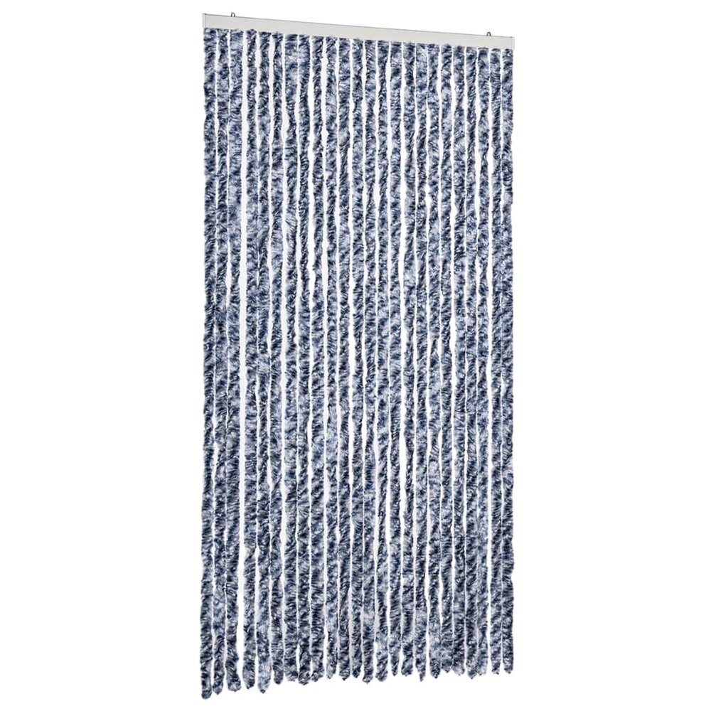 Vliegengordijn 100x200 cm chenille blauw en wit