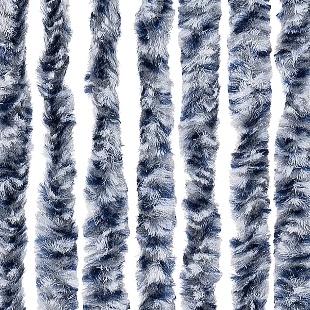 Vliegengordijn 100x200 cm chenille blauw en wit