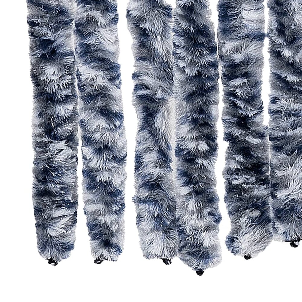 Vliegengordijn 100x200 cm chenille blauw en wit