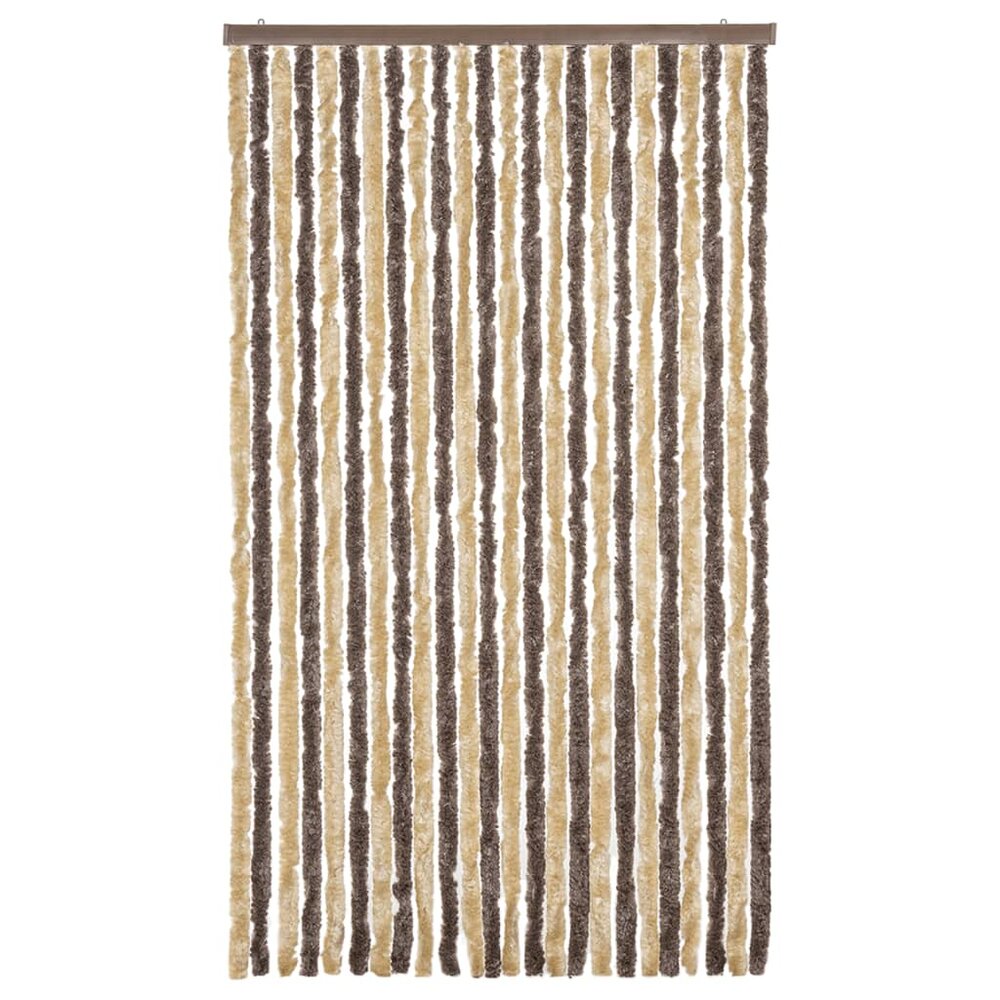 Vliegengordijn 100x230 cm chenille donkerbruin en beige