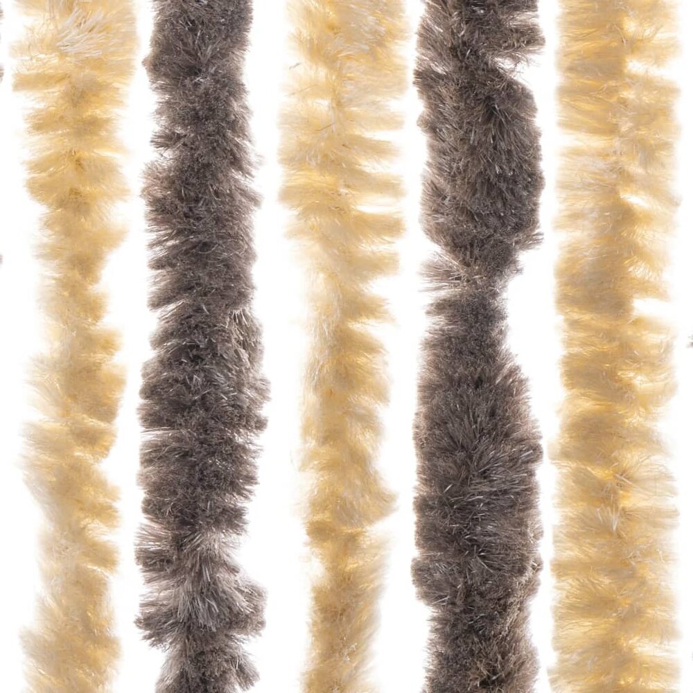 Vliegengordijn 100x230 cm chenille donkerbruin en beige