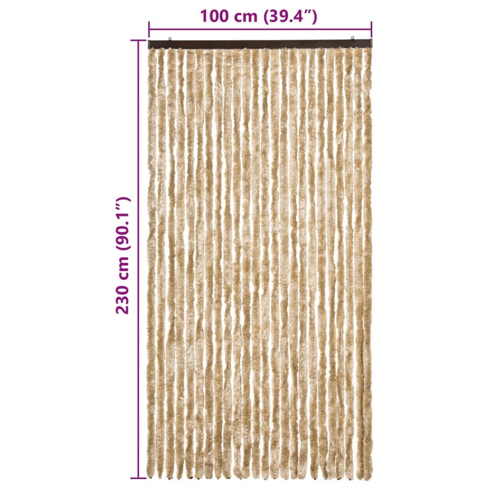 Vliegengordijn 100x230 cm chenille beige