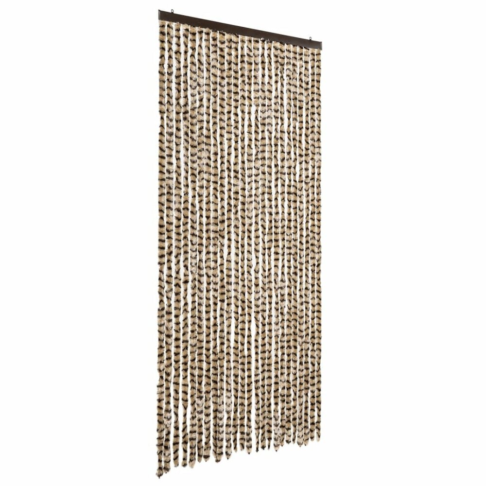 Vliegengordijn 100x230 cm chenille beige en bruin