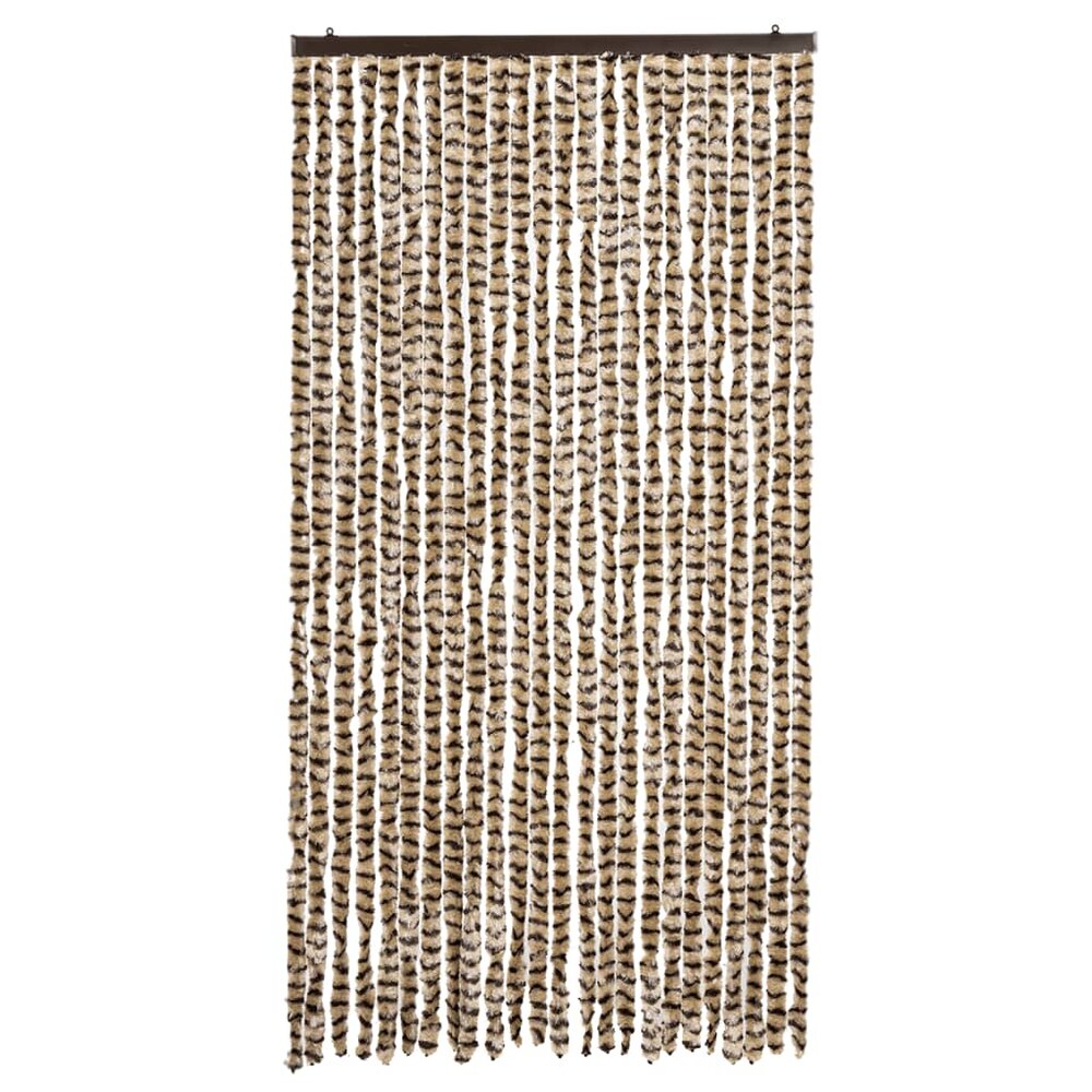 Vliegengordijn 100x230 cm chenille beige en bruin