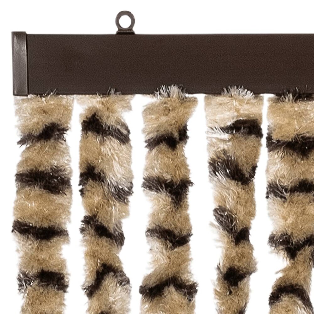 Vliegengordijn 100x230 cm chenille beige en bruin