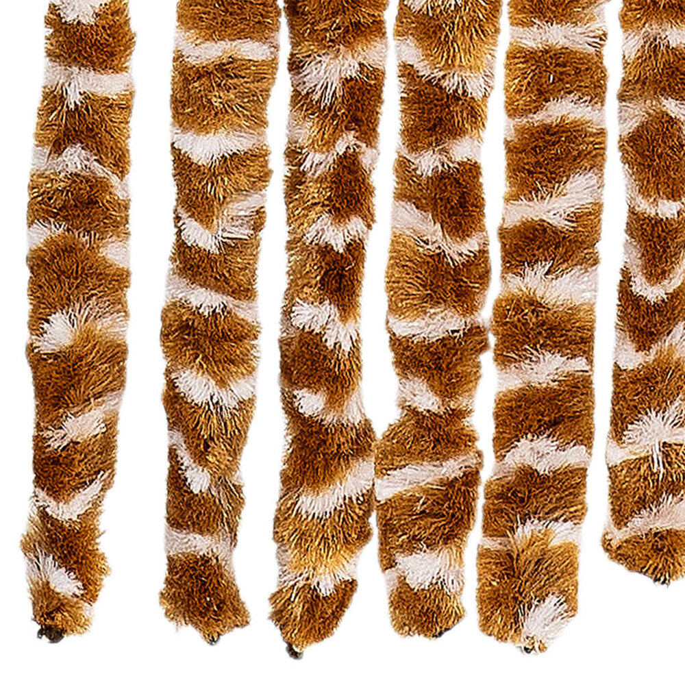 Vliegengordijn 100x230 cm chenille okerkleurig en wit